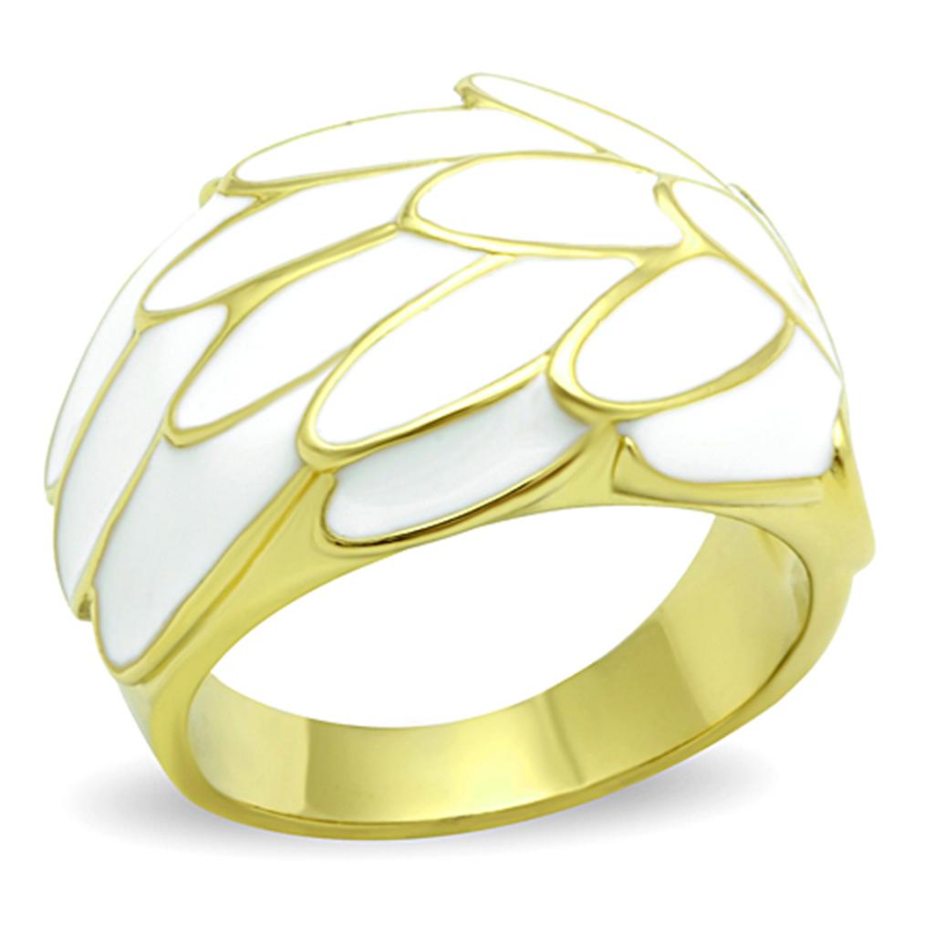 JCE1387 IP Gold(Ion Plating) Stainless Steel Ring with No Stone