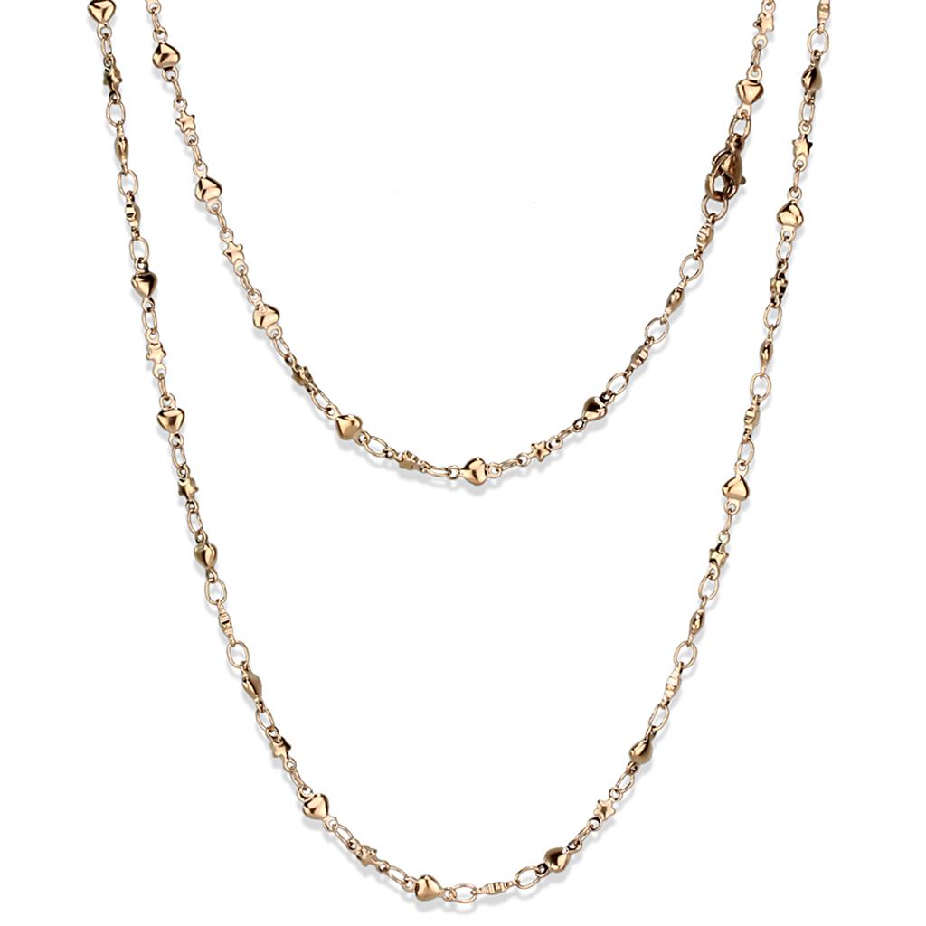 JCE2427R IP Rose Gold(Ion Plating) Stainless Steel Chain with No Stone
